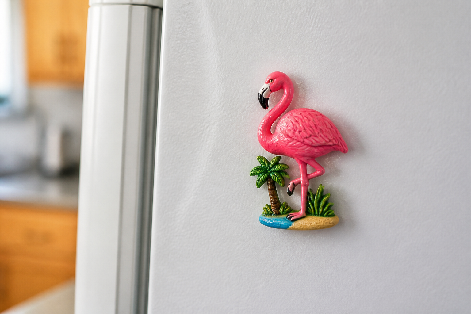 Pink Florida flamingo magnet