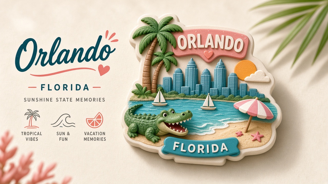 Orlando 3D travel souvenir magnet
