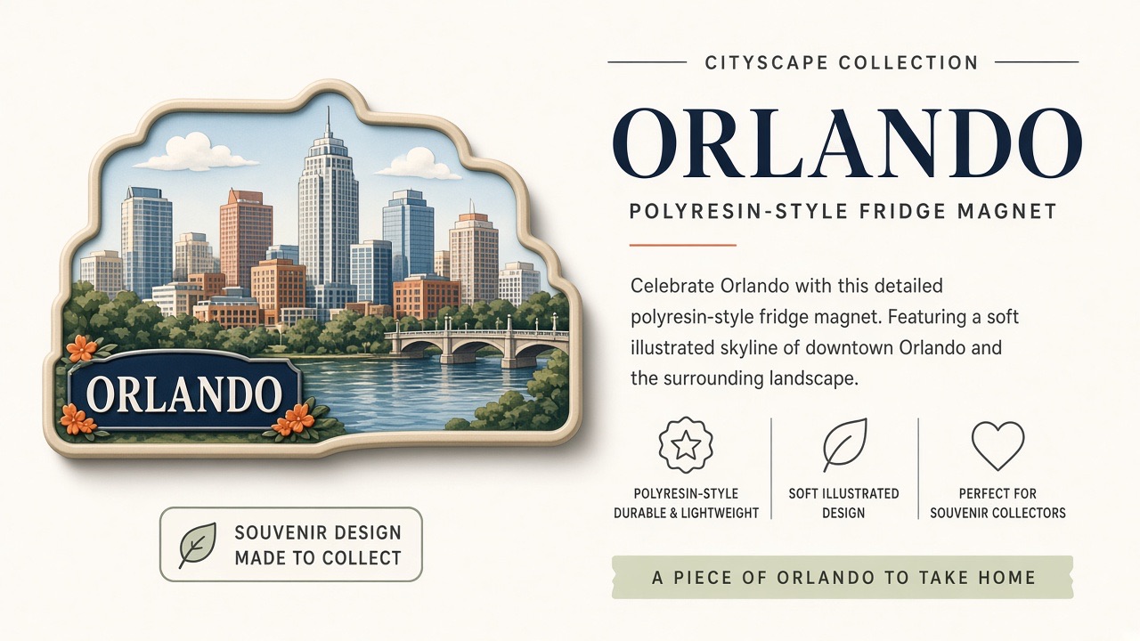 Orlando cityscape fridge magnet